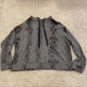 Monrow gray and gold foil snake print hoodie